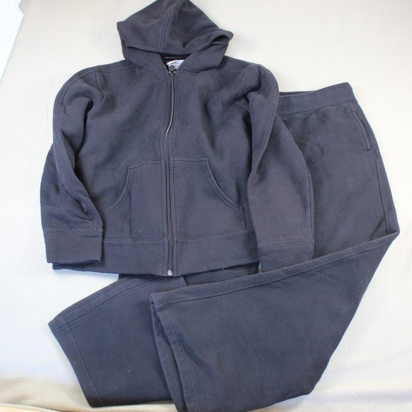 Reebok Tops - Reebok Tracksuit Set Women Large Black Zip Hoodie Wide Leg Sweatpants RBK